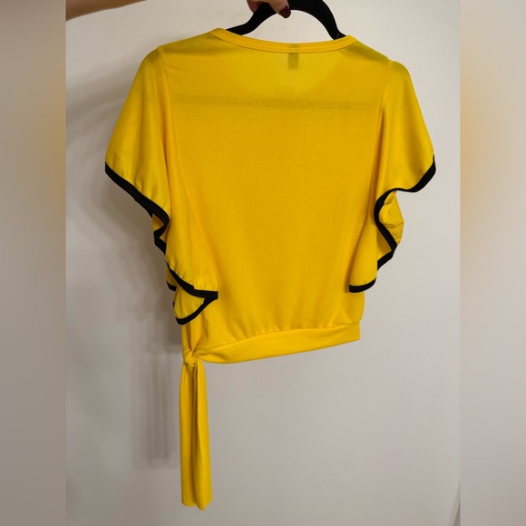 Yellow Ruffle Sleeve Top - Picture 3 of 5